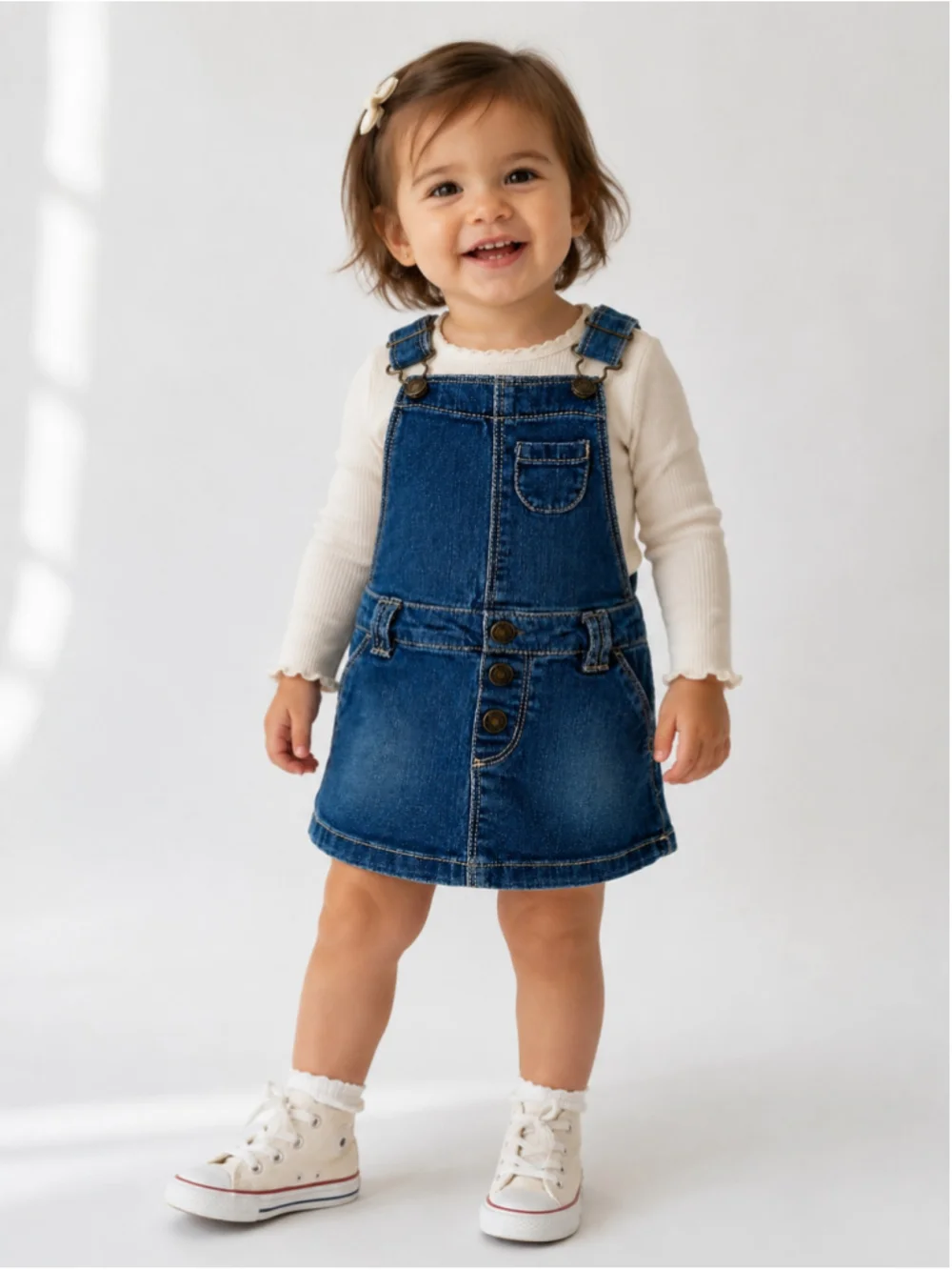 Carter’s Baby Girl Stone-Washed Denim Overall Jumper – Size 18M